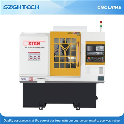 SZGH-46Y multi-axis compound machine can complete all complex parts processing in one process. It combines high horsepower, high rigidity structure, fast processing and other characteristics to provide you with high-efficiency processing capabilities, which can easily meet your cutting needs today and in the future. Equipped with a Y-axis integrated moving head, the side milling and end milling dual motor drive can perform compound processing functions such as turning, milling, and drilling on the same machine, and can also perform contour milling on the end face and cylindrical surface.
SZGH-46Y is suitable for batch production of copper, iron, aluminum and stainless steel bars within 45mm, and batch production of open-type forged parts with automatic feeding of pellets within 60mm.